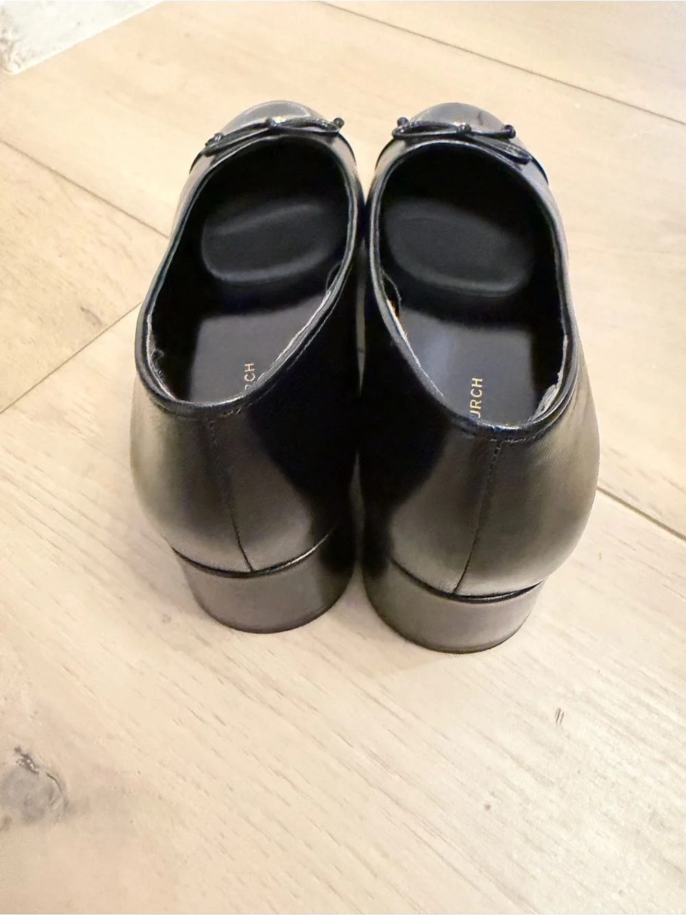 Tory Burch Black Patent Leather Heeled Ballet Flats
